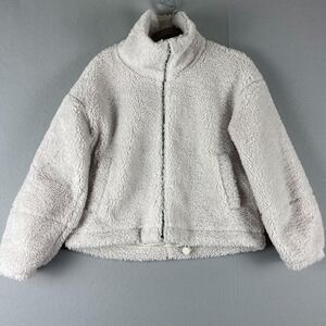 Lululemon Cinchable Fleece Zip-Up Jacket In Bone Womens 6 Teddy Sherpa